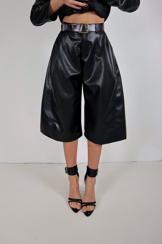 Bermuda Ecopelle Alysia - Nero