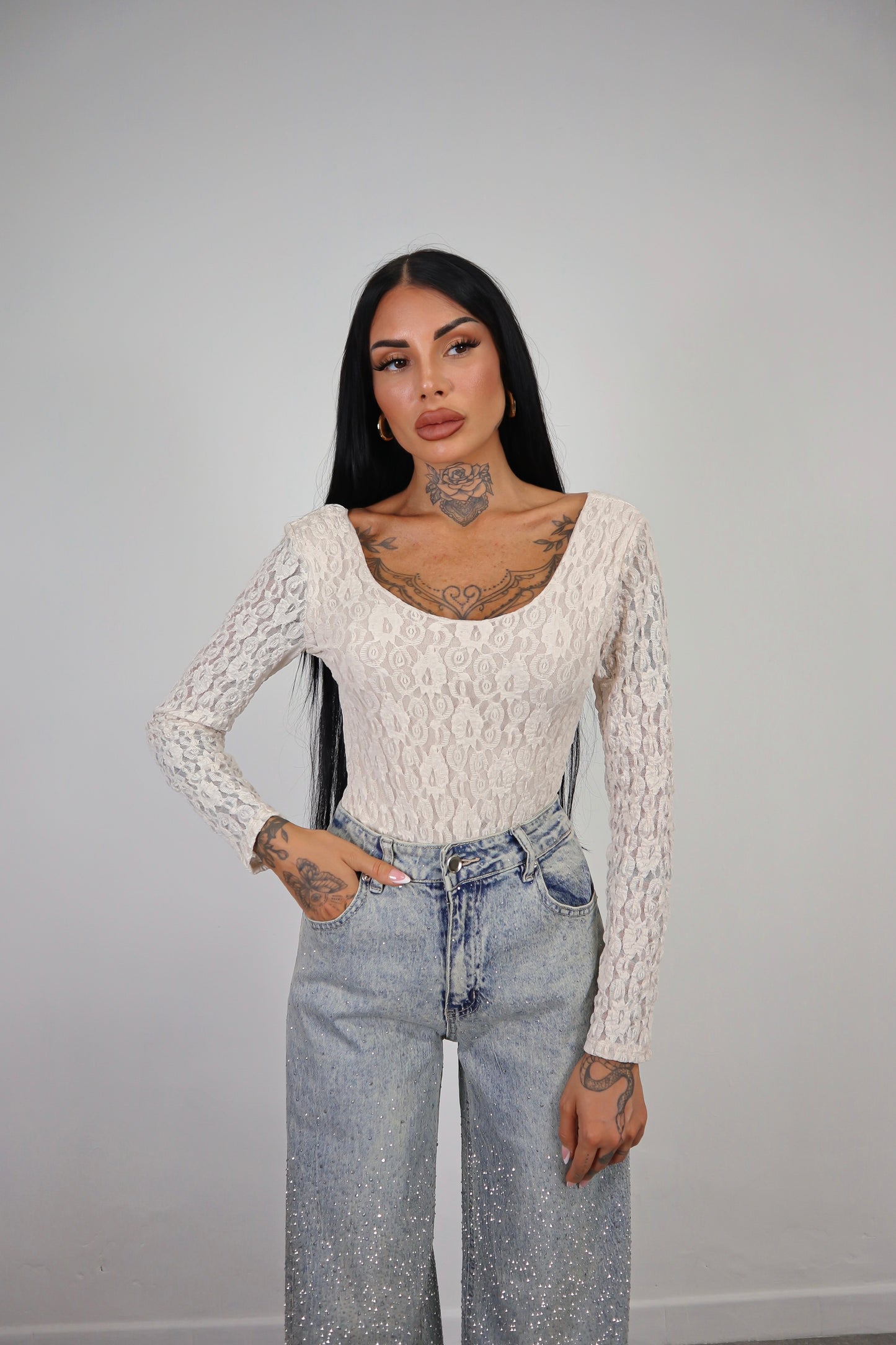 Body pizzo Amaia - Beige