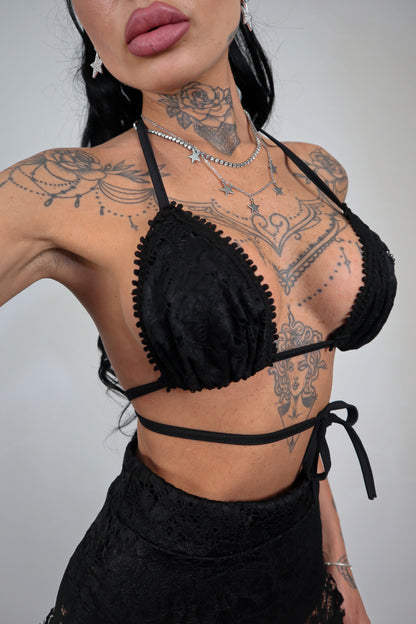 Completo pizzo Ibiza - Nero