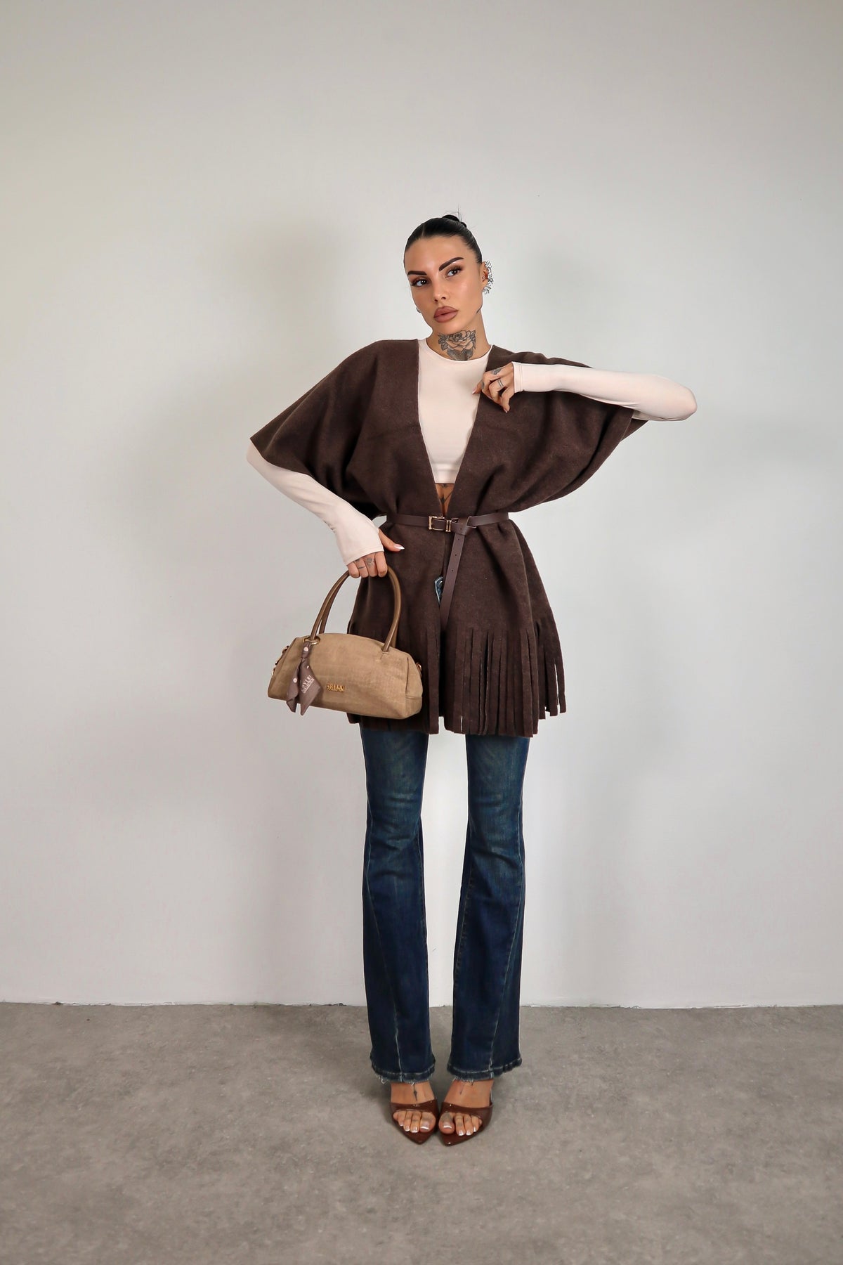 Poncho Indian - Marrone