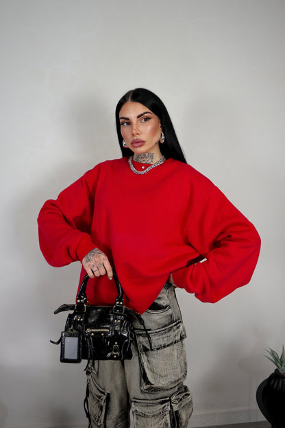 Felpa Unisex Oversize - Rosso