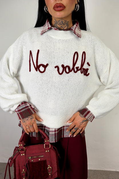 Maglione “No vabbè” - Bianco