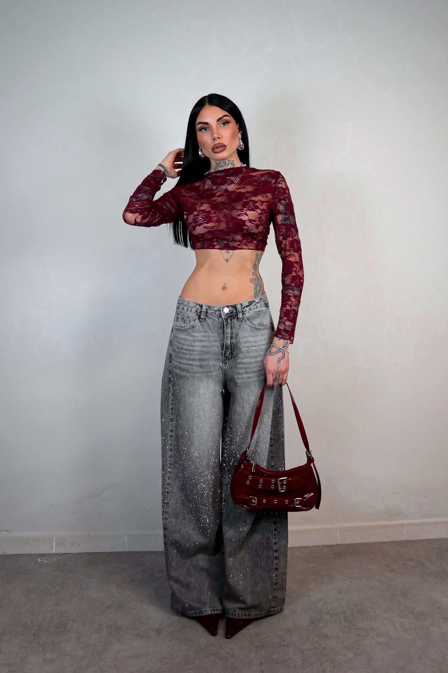 Top Coprispalle Pizzo - Bordeaux