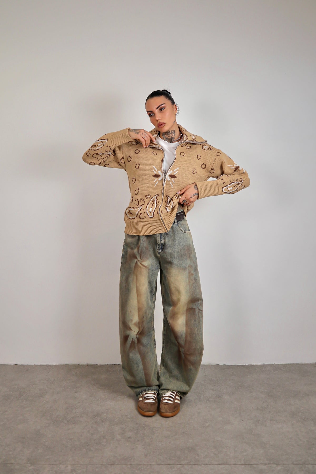 Cardigan Bandana - Beige
