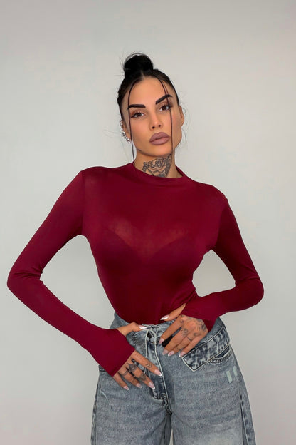 Body Velato Guantino - Bordeaux