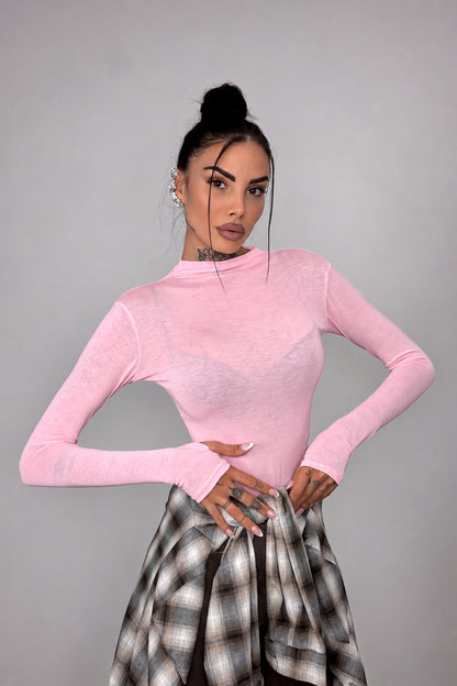 Body Velato Guantino - Rosa