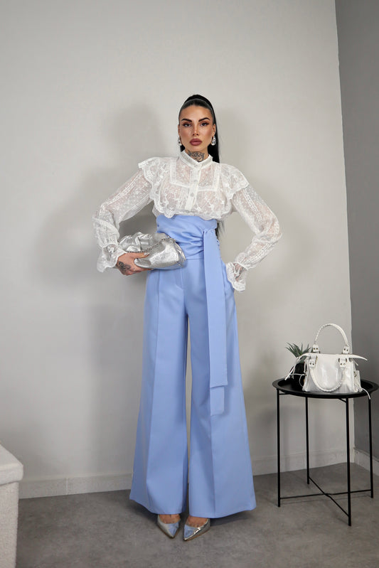 Pantalone Palazzo Jasmine - Azzurro