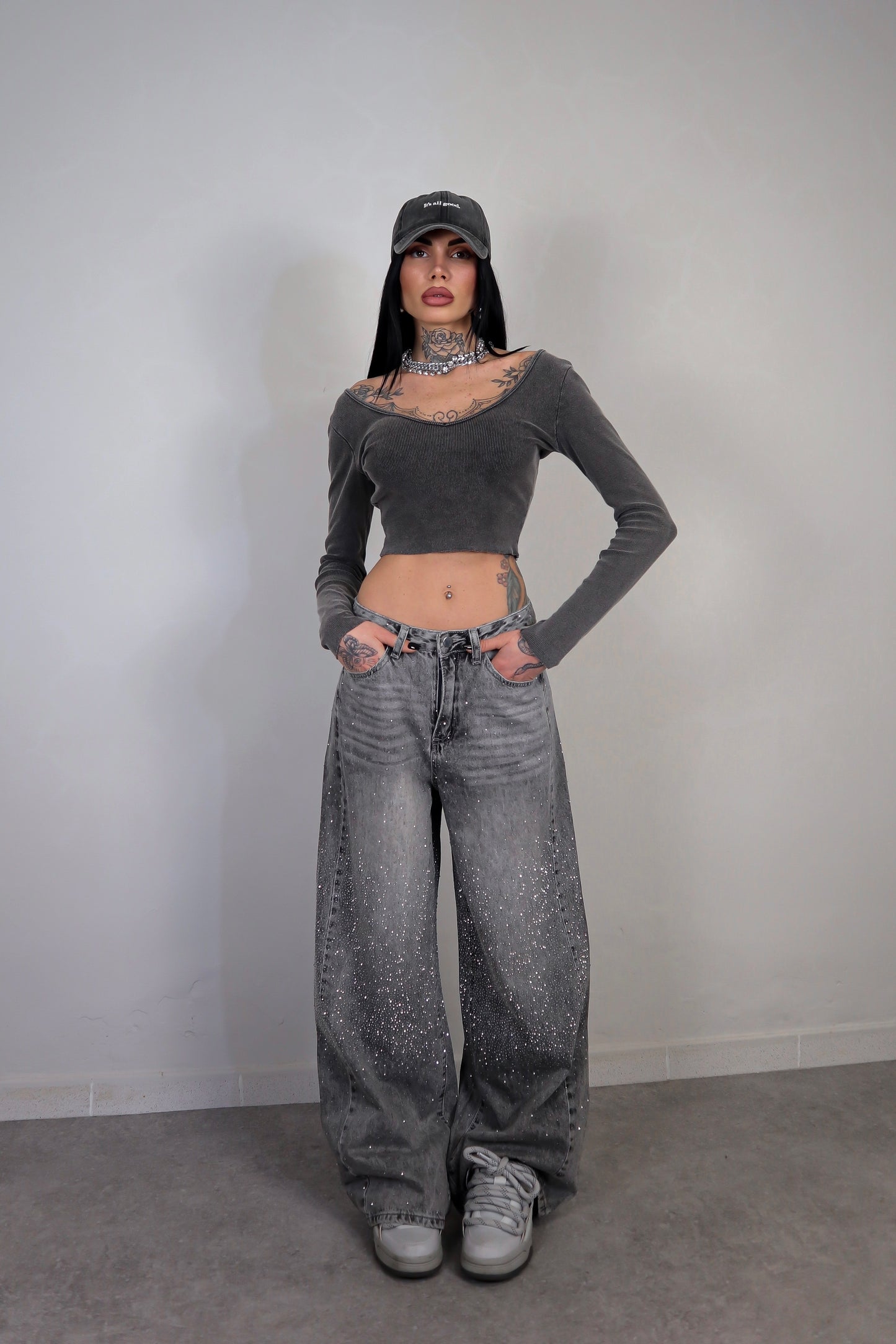Maglia Crop Cleo - Nero