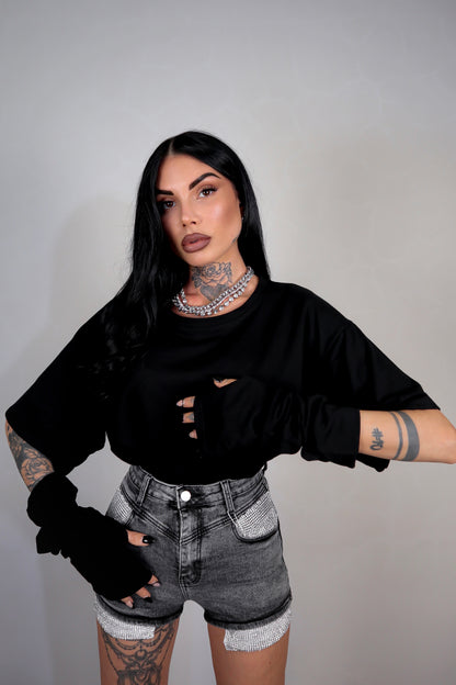 T-Shirt Manicotti - Nero