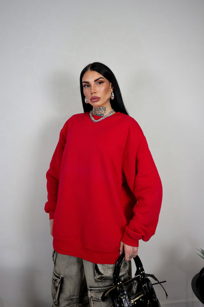 Felpa Unisex Oversize - Rosso
