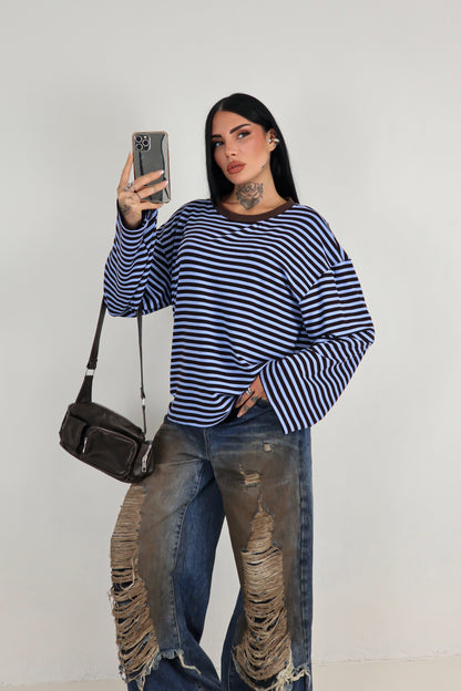 Maglia Lines - Azzurro/Marrone