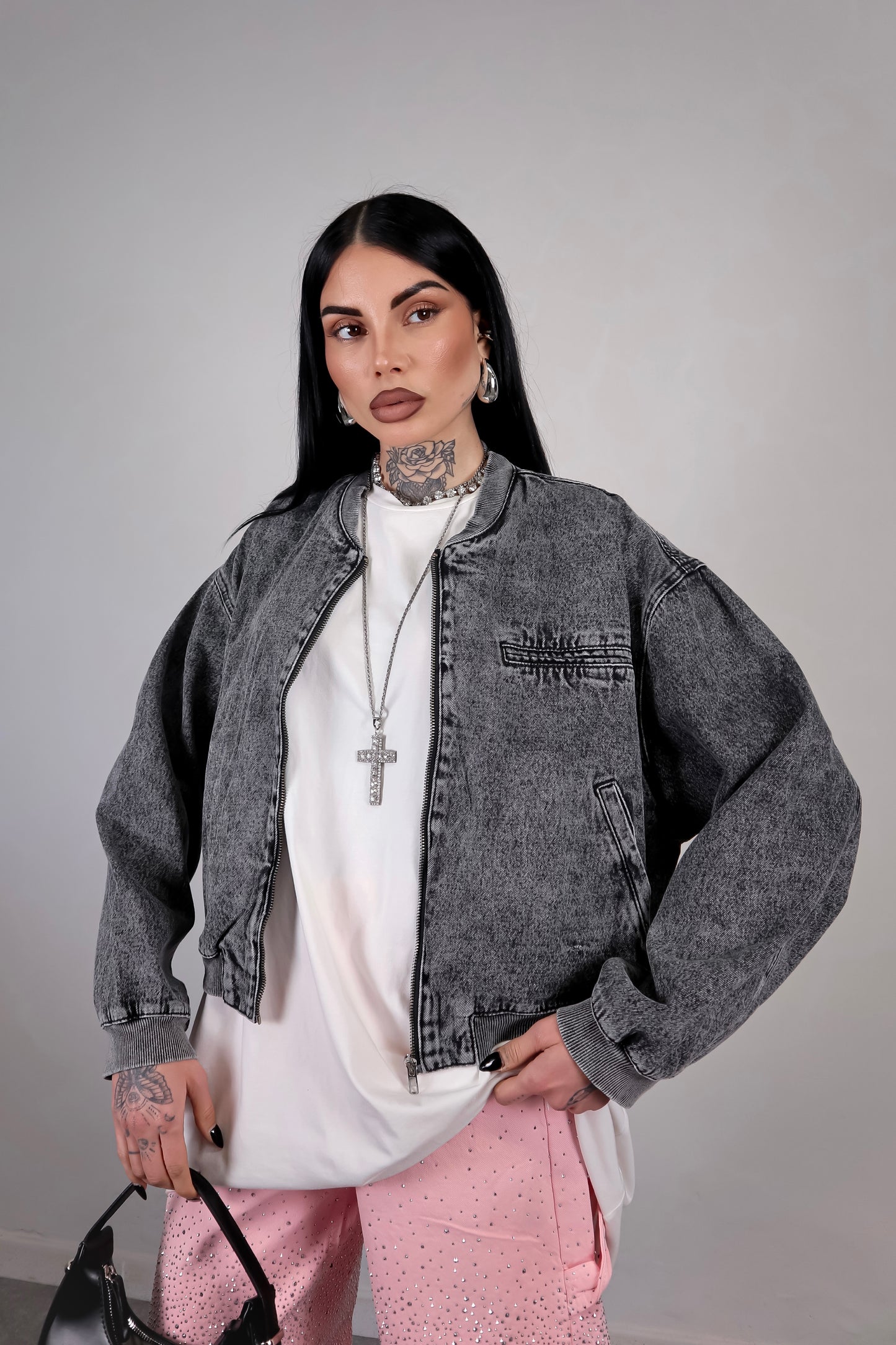 Bomber denim Street - Nero fumo