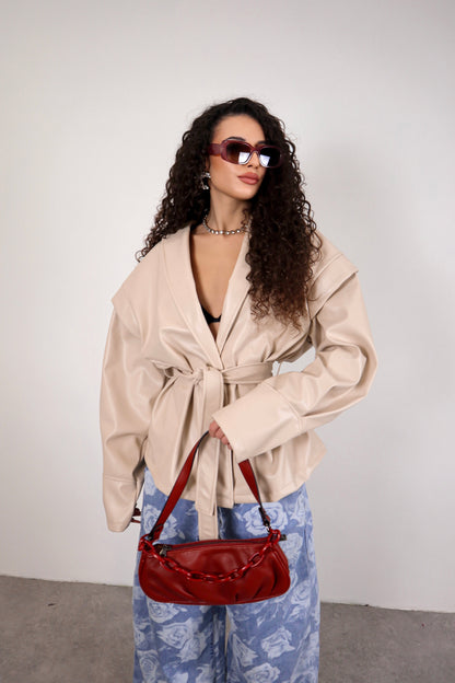 Giacca Ecopelle Mirabel - Beige