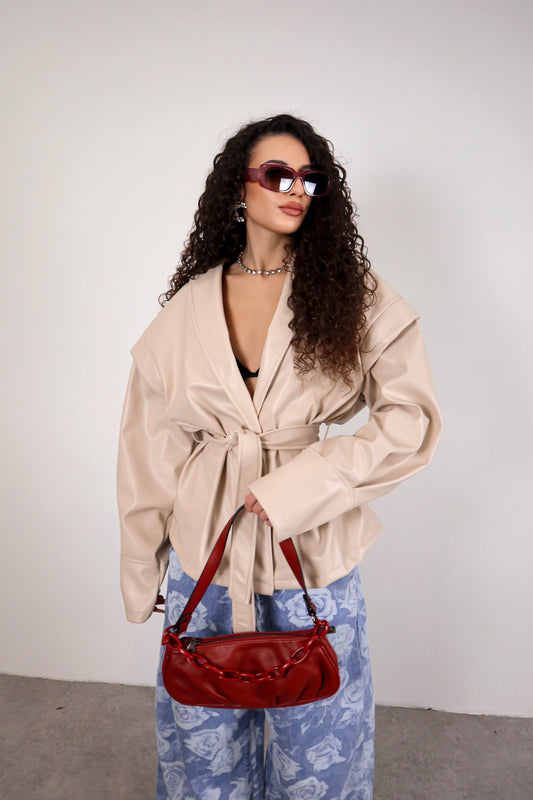 Giacca Ecopelle Mirabel - Beige