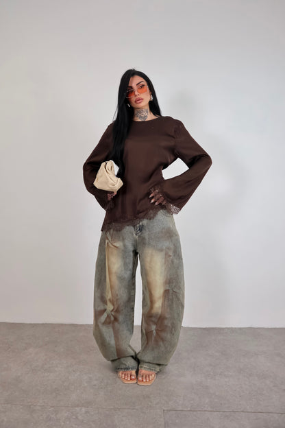 Maglia long sleeve Elegant - Marrone