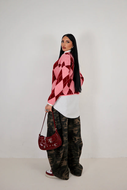 Maglione Rombi - Rosa/Bordeaux