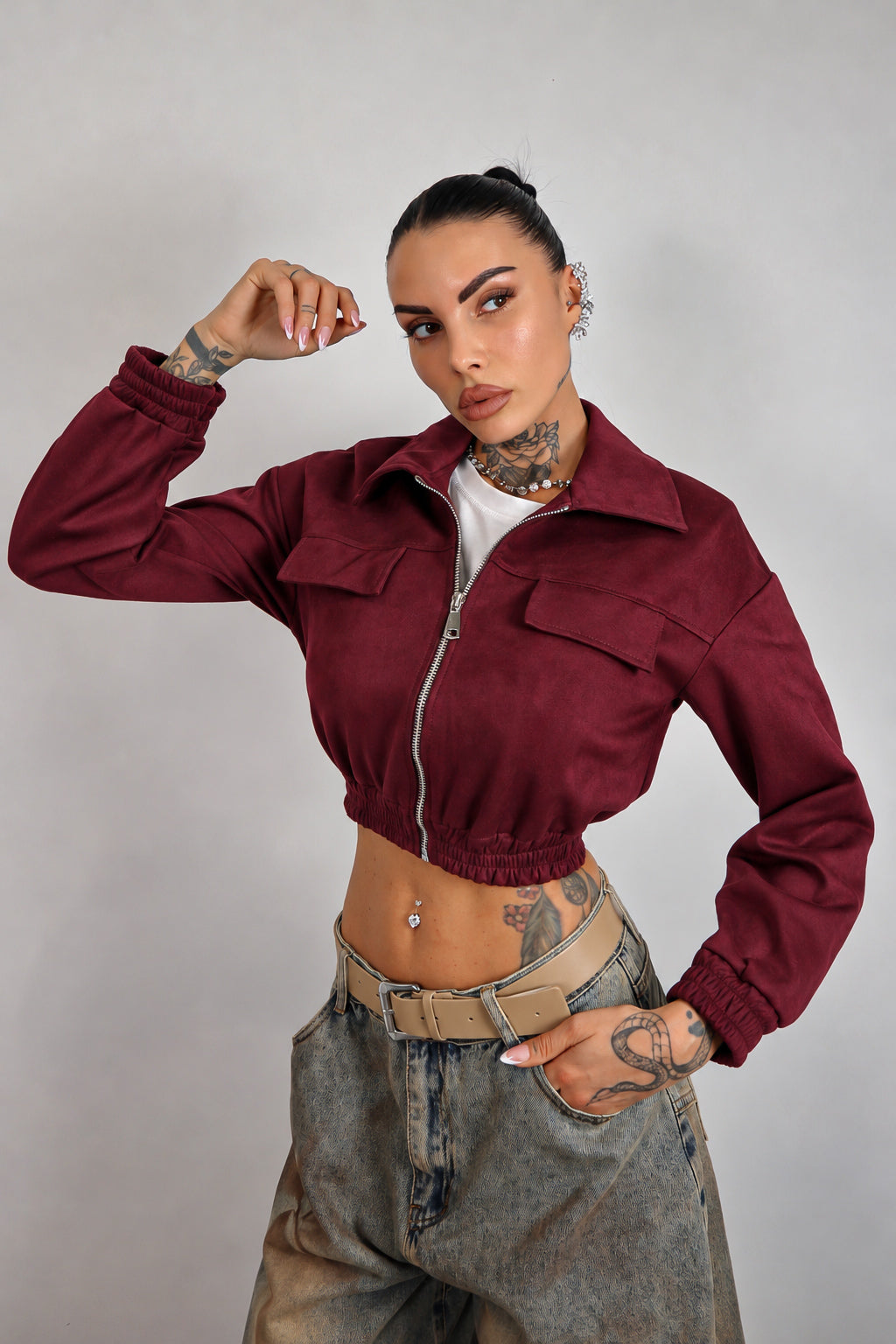 Bomber scamosciato Zahra - Bordeaux