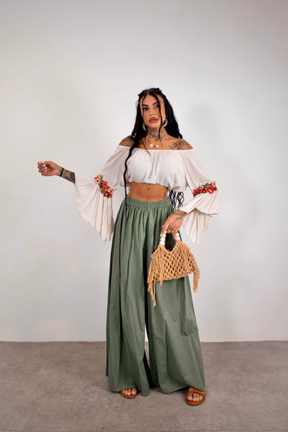 Pantalone Aitana - Verde salvia