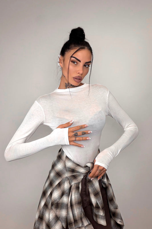 Body Velato Guantino - Bianco