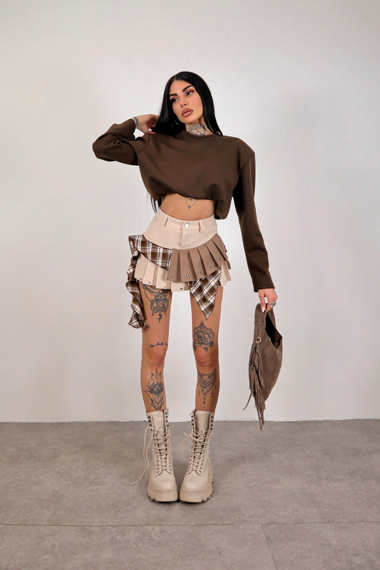 Panta gonna Tartan Greta - Beige