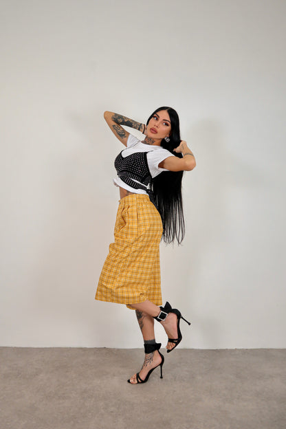 Bermuda tartan Riley - Giallo senape