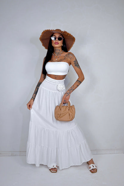 Top a fascia Anita - Bianco