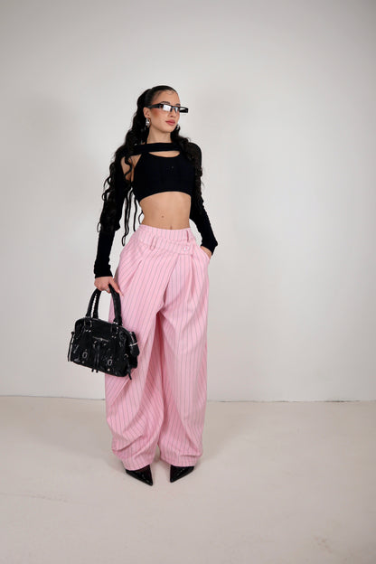 Pantalone Amira Gessato - Rosa