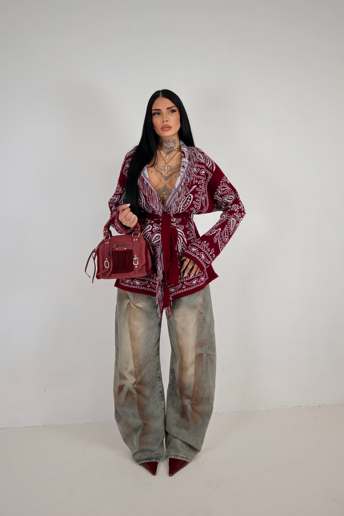 Cardigan Perù - Bordeaux