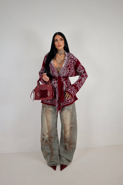 Cardigan Perù - Bordeaux