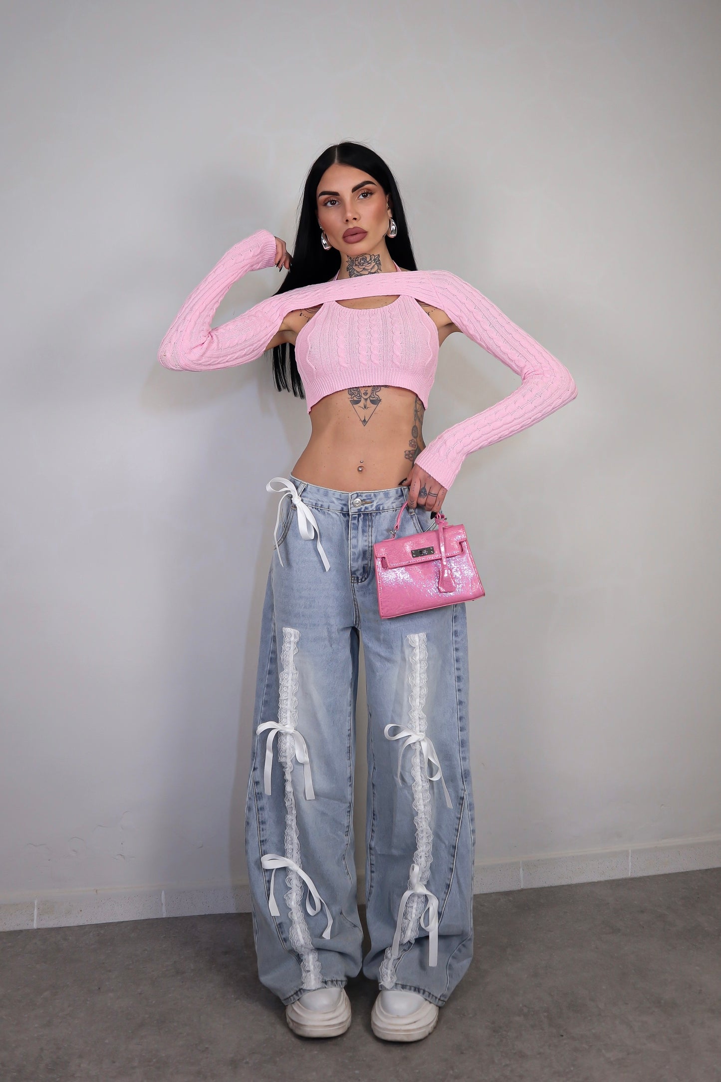 Maglia Crop Duo - Rosa