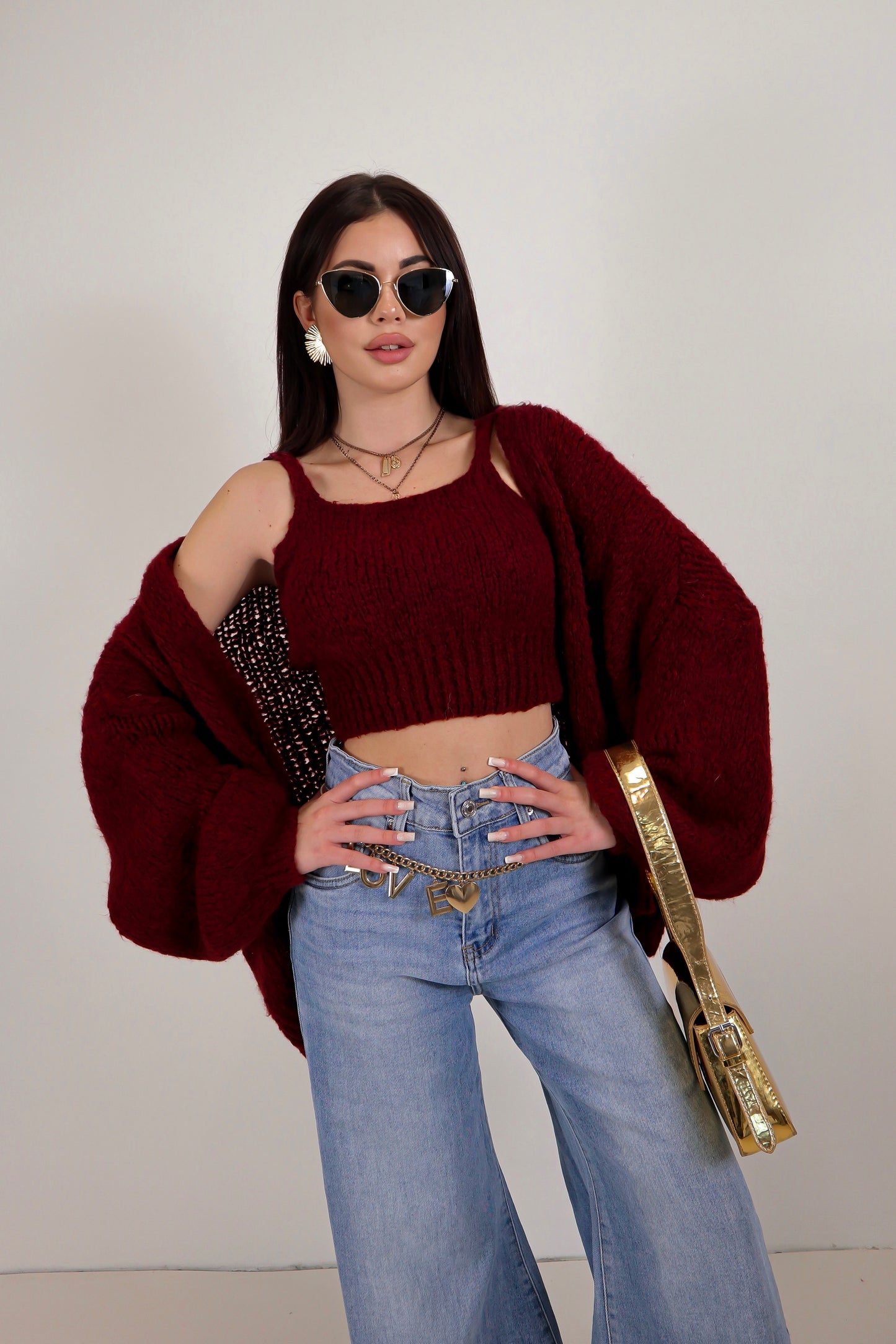 Set Cardigan Judy - Bordeaux