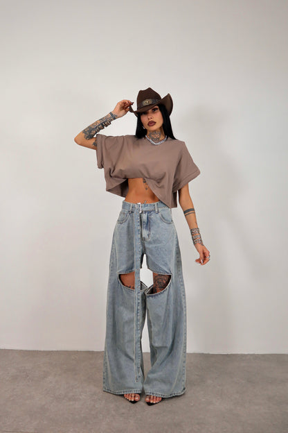 T-shirt crop Donut - Fango