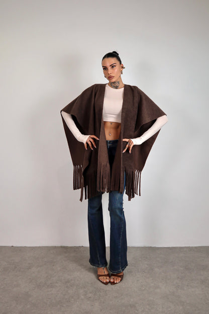 Poncho Indian - Marrone