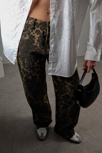 Jeans Maculato Strass