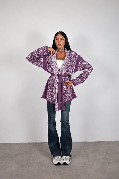 Cardigan Perù - Prugna