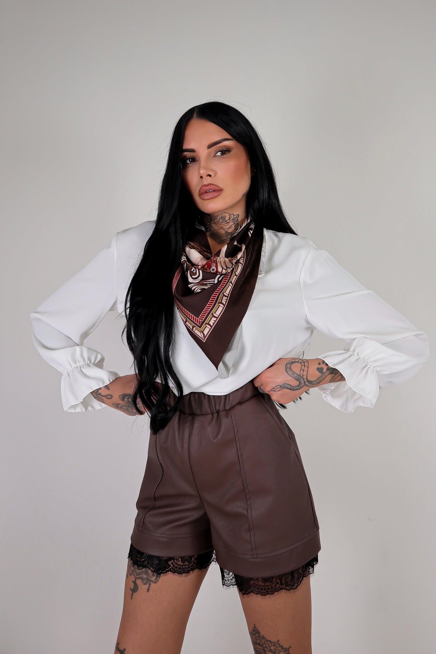 Shorts ecopelle Vicky - Marrone
