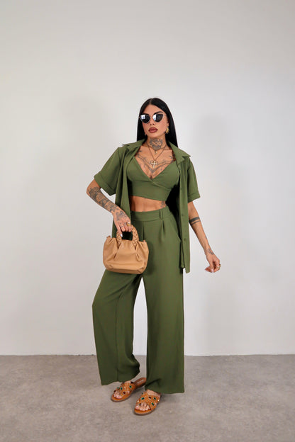 Completo tris Amanda - Verde militare