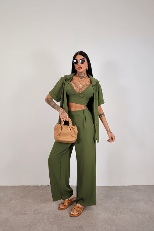 Completo tris Amanda - Verde militare