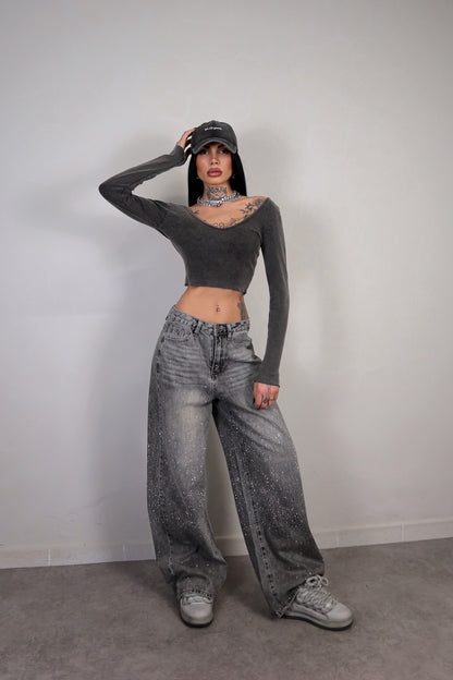 Maglia Crop Cleo - Nero