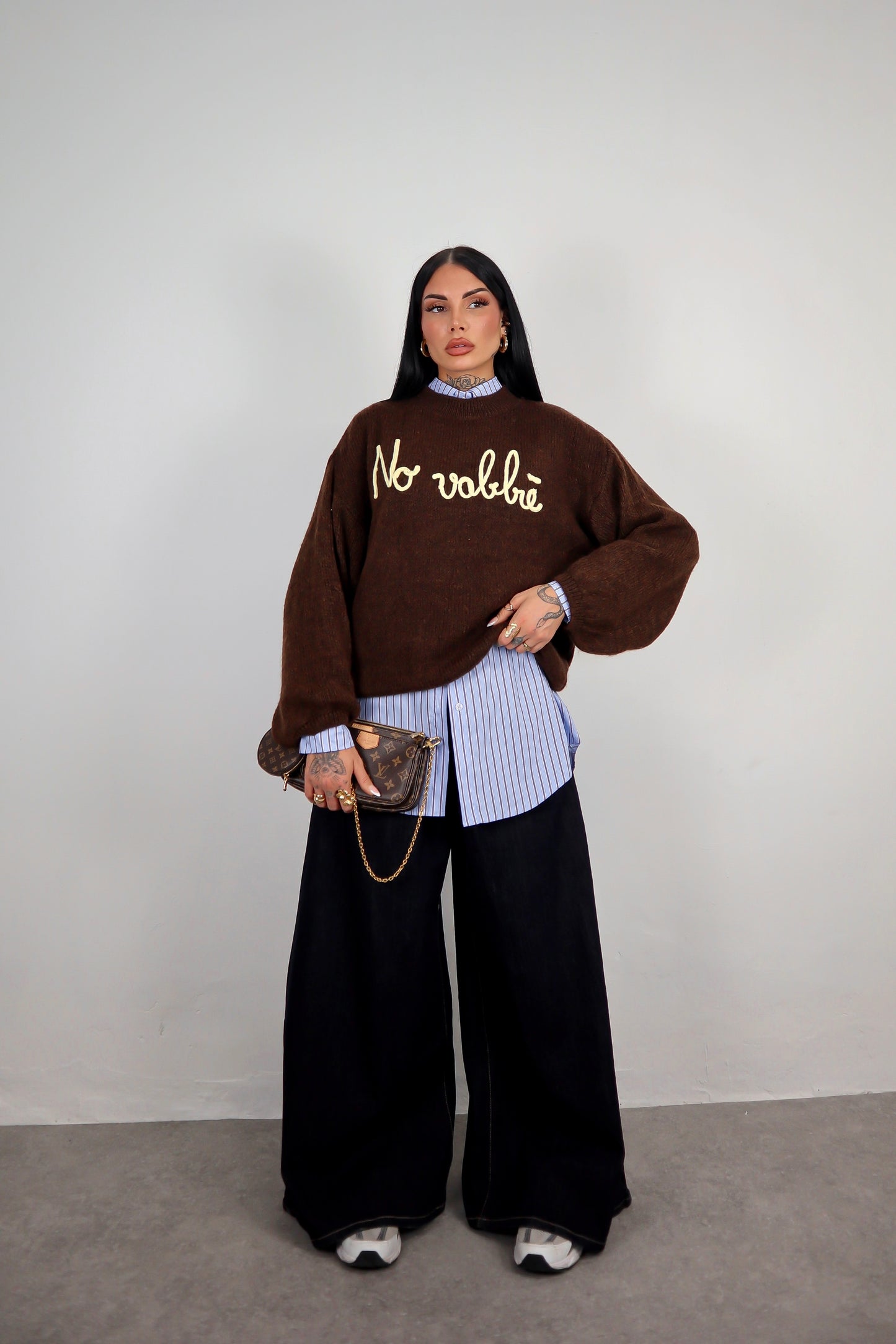 Maglione “No vabbè” - Marrone