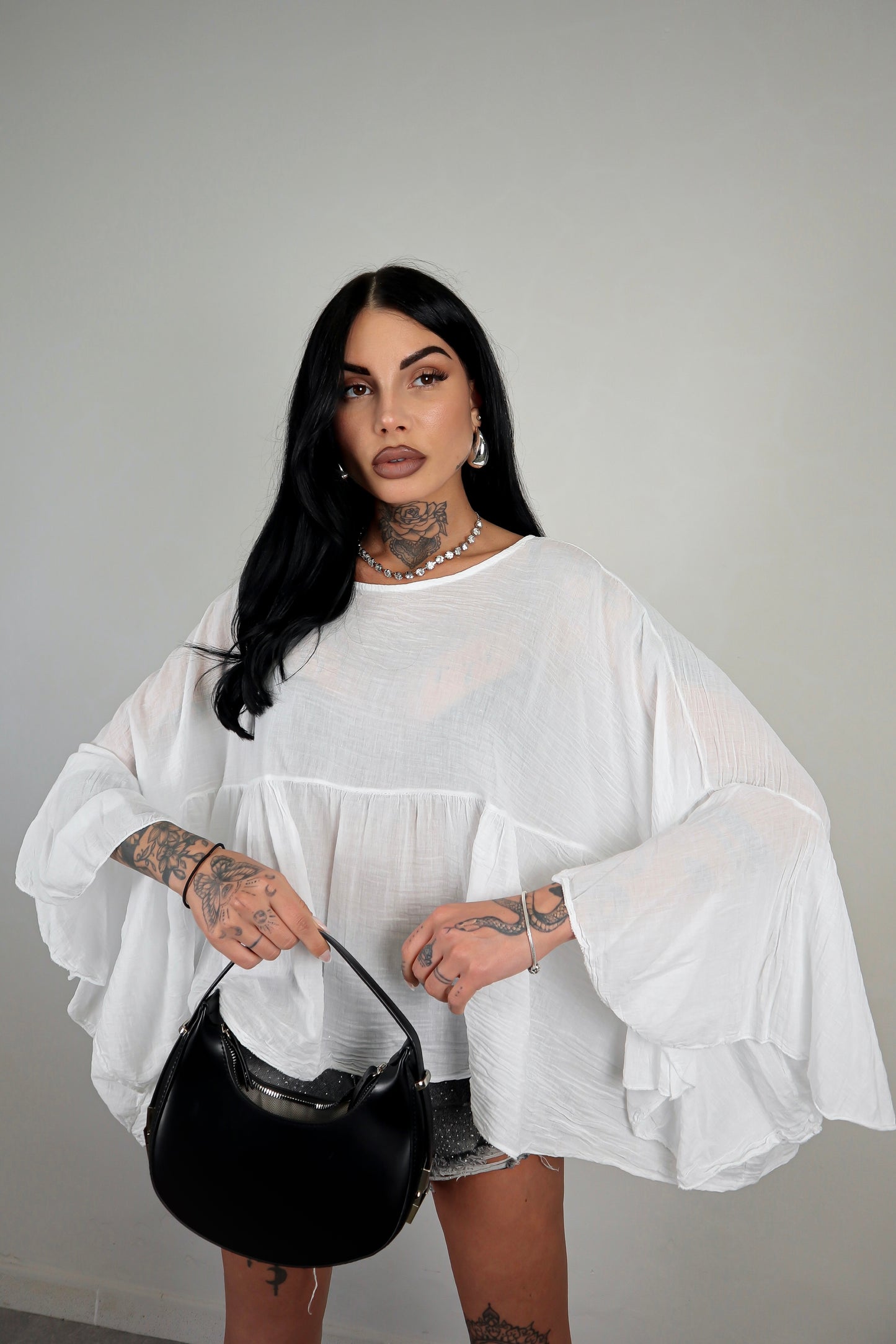 Blusa cotone Zahira - Bianco