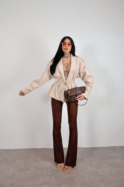 Pantalone pizzo Adele - Marrone