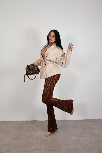 Pantalone pizzo Adele - Marrone