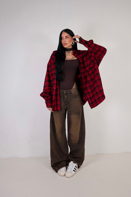 Jeans Wide Leg - Marrone Sabbiato