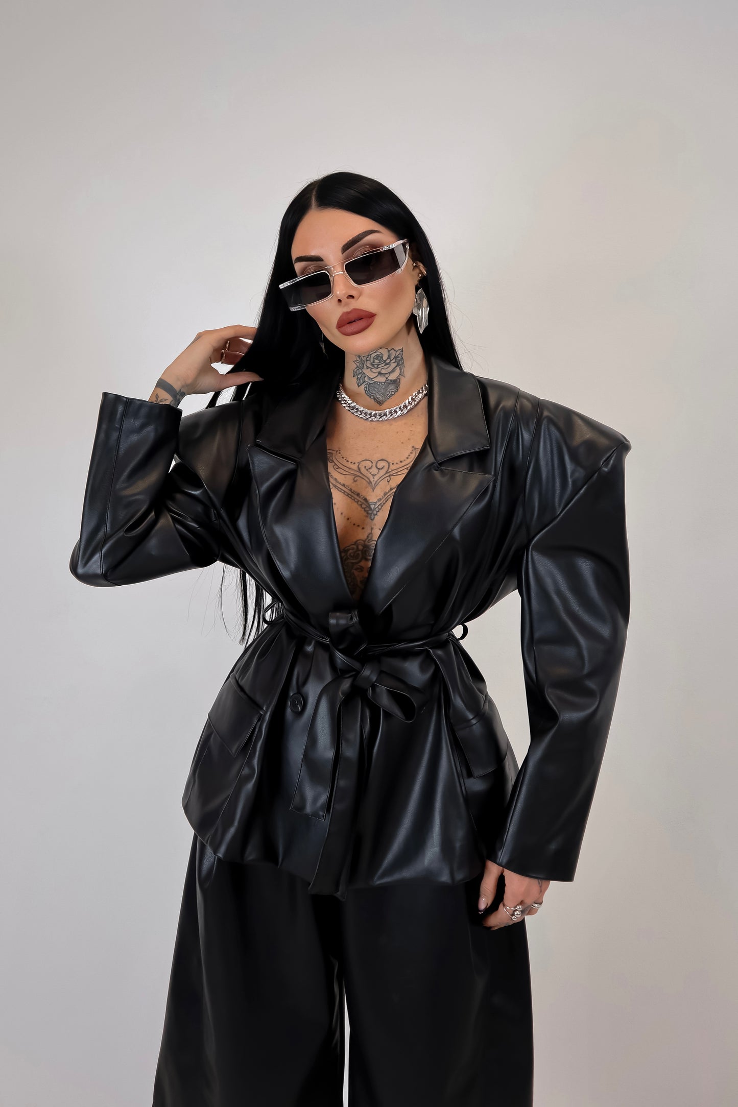 Giacca Ecopelle Alysia - Nero