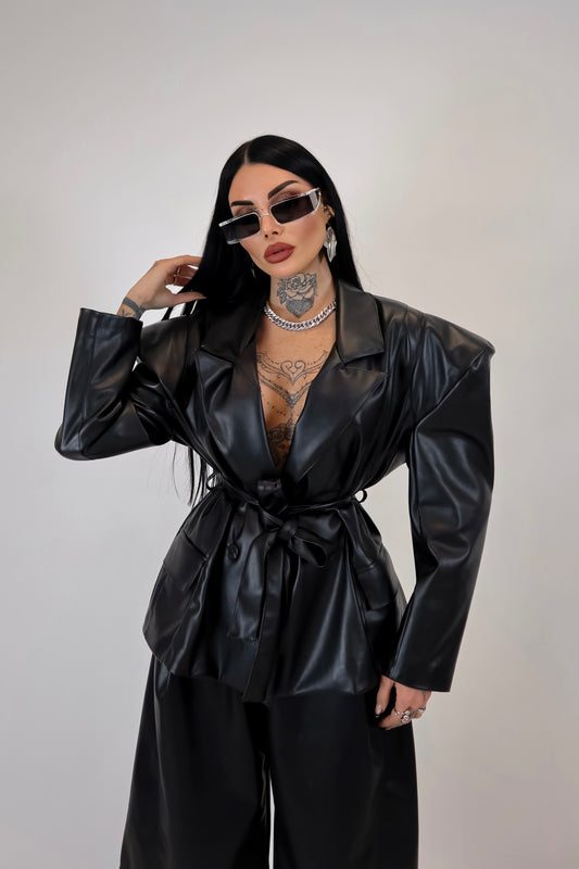 Giacca Ecopelle Alysia - Nero