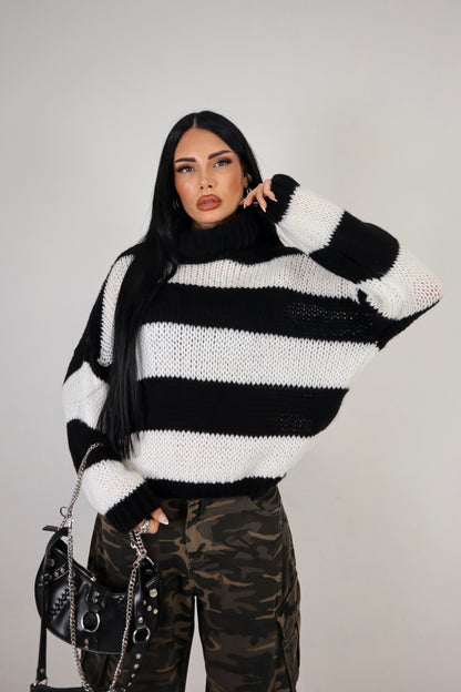 Maglione Nadine - Nero/Bianco