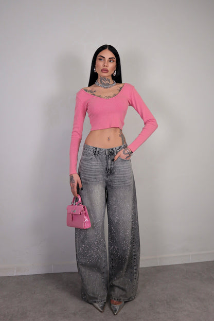 Maglia Crop Cleo - Rosa