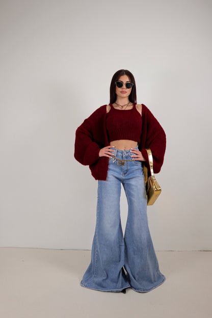 Set Cardigan Judy - Bordeaux