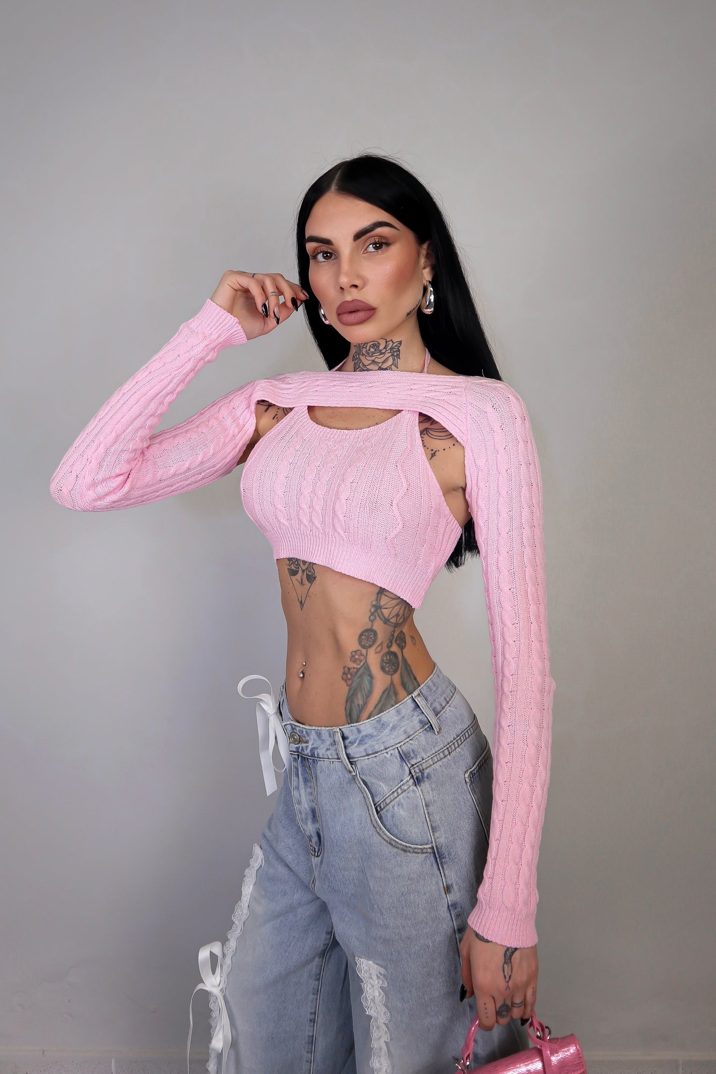 Maglia Crop Duo - Rosa